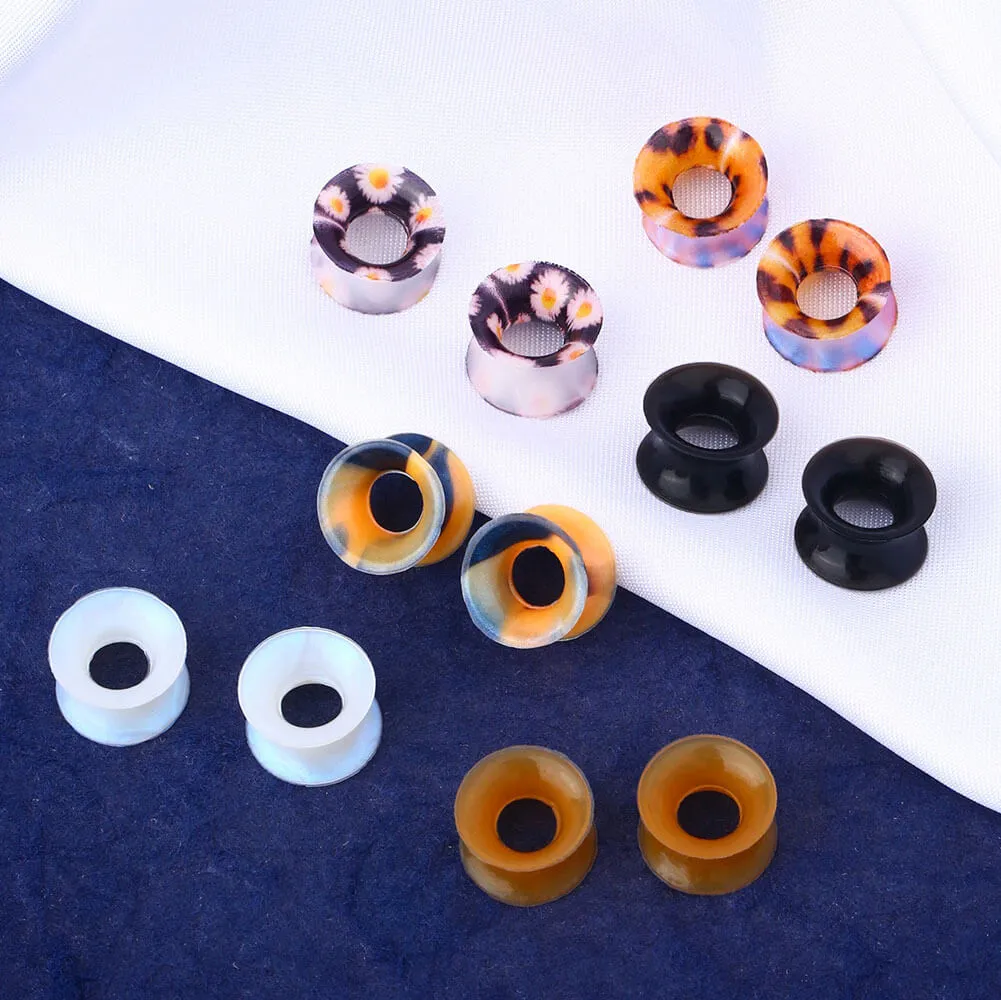 12PCS 6-12.7mm Double Flared Silicone Ear Plugs Tunnels