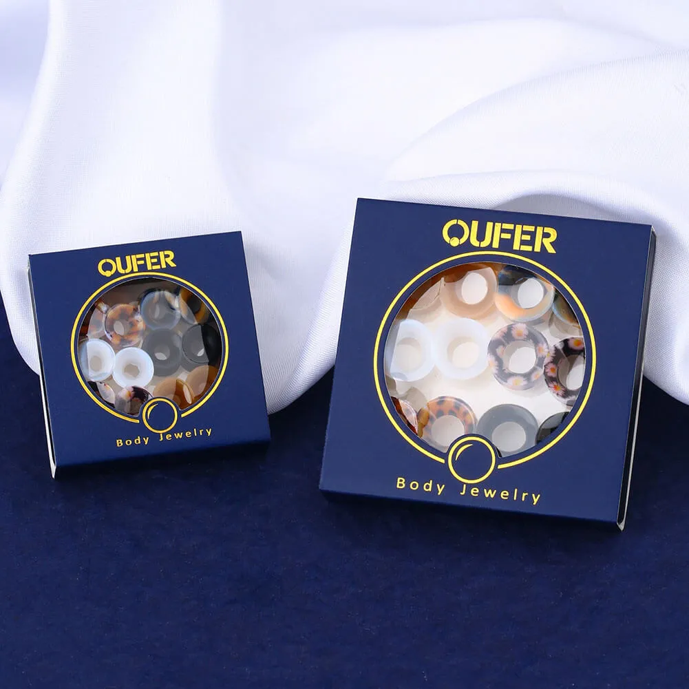 12PCS 6-12.7mm Double Flared Silicone Ear Plugs Tunnels