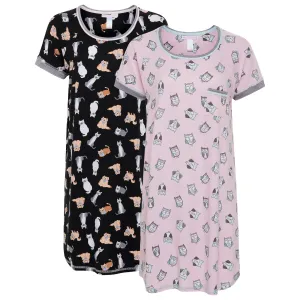 2 Pack Soft Lightweight Sleep Shirt