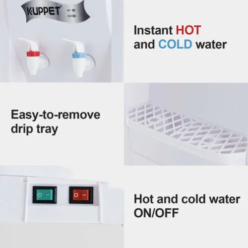 5 Gallon Water Cooler Dispenser Top Loading Bottle & Storage Cabinet