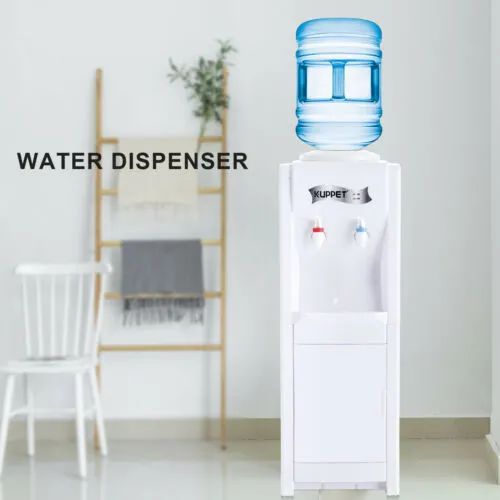5 Gallon Water Cooler Dispenser Top Loading Bottle & Storage Cabinet