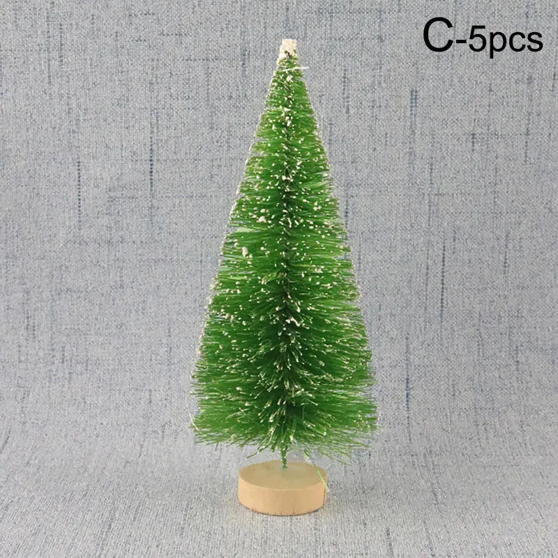 5-Pieces DIY Mini Christmas Trees Cedar Pine For Home Table Blue-Green Gold Silver Mini Christmas Tree Home Decor