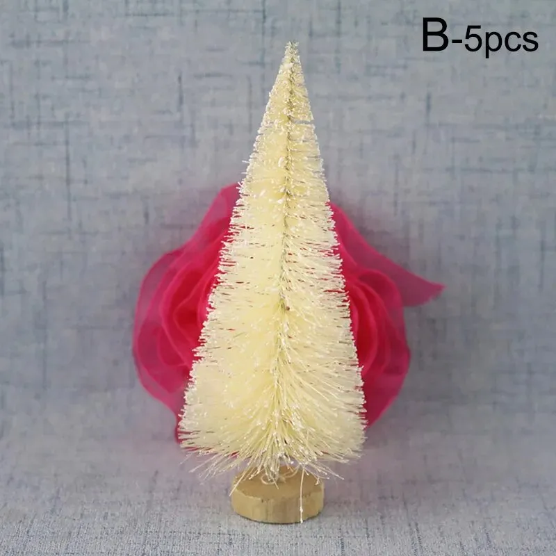 5-Pieces DIY Mini Christmas Trees Cedar Pine For Home Table Blue-Green Gold Silver Mini Christmas Tree Home Decor