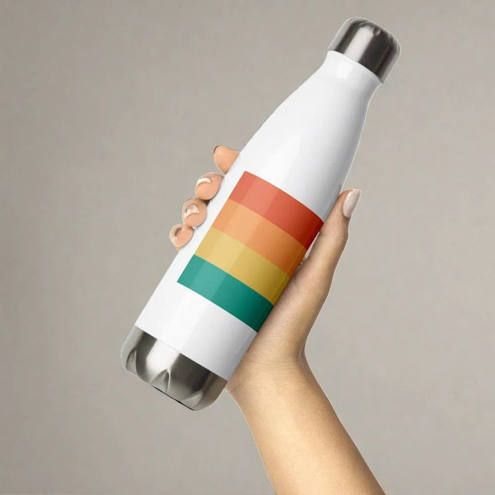 70s Retro Stripe - Swimmer Stainless Steel 17 oz Water Bottle