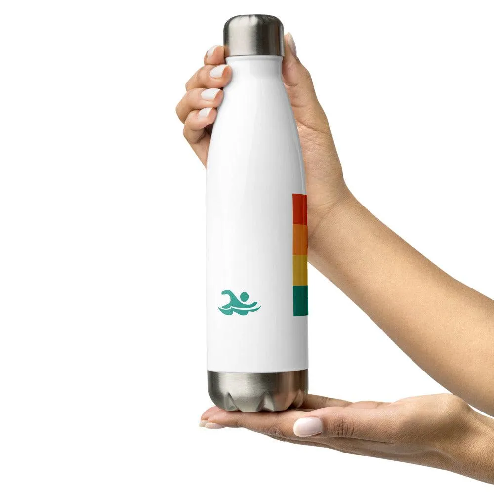 70s Retro Stripe - Swimmer Stainless Steel 17 oz Water Bottle