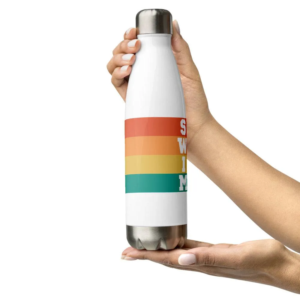 70s Retro Stripe - Swimmer Stainless Steel 17 oz Water Bottle