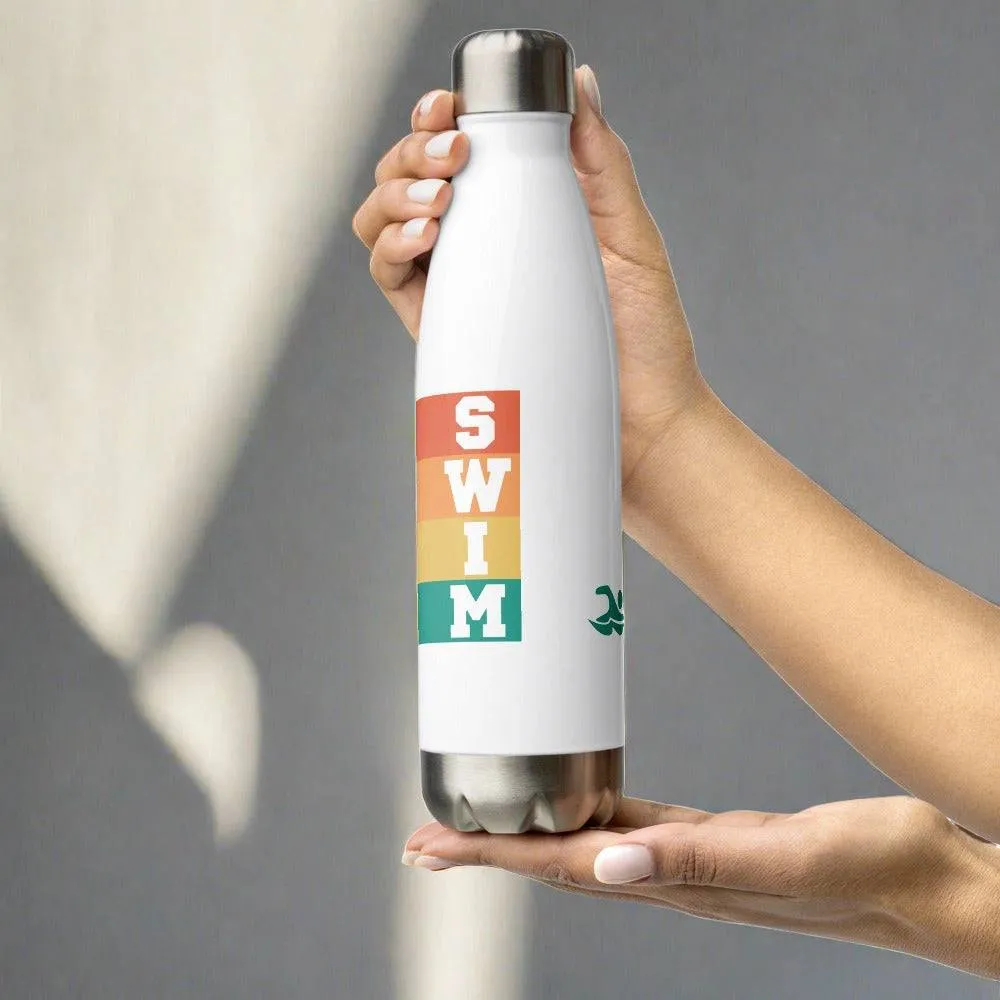 70s Retro Stripe - Swimmer Stainless Steel 17 oz Water Bottle