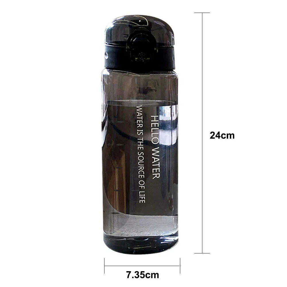 780ml Plastic Portable School Water Bottle for Drinking Tea Mug Outdoor Sport Camping Supplies Coffee Kids Drinkware Odorless