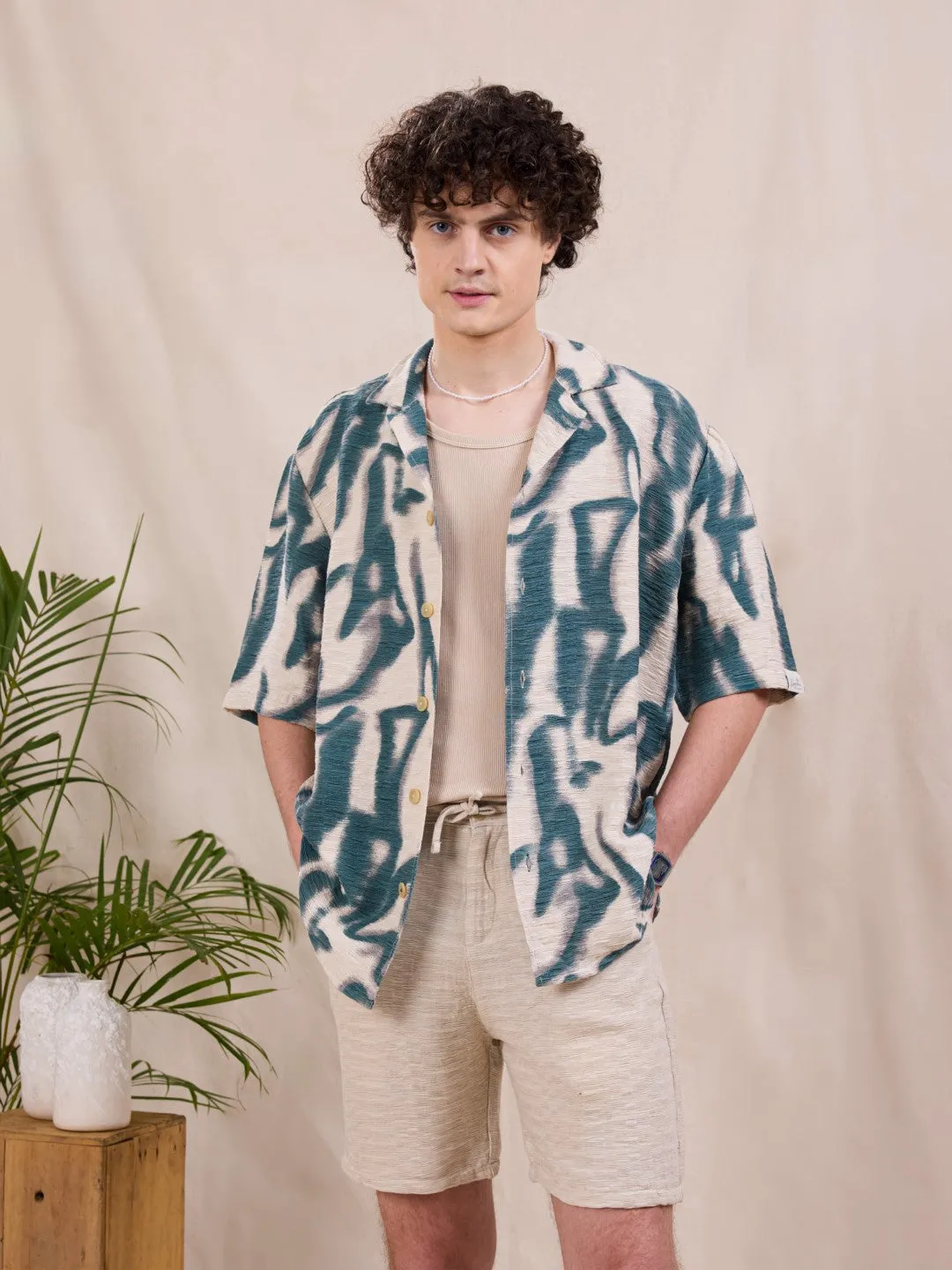 Abstract Print Resort Shirt