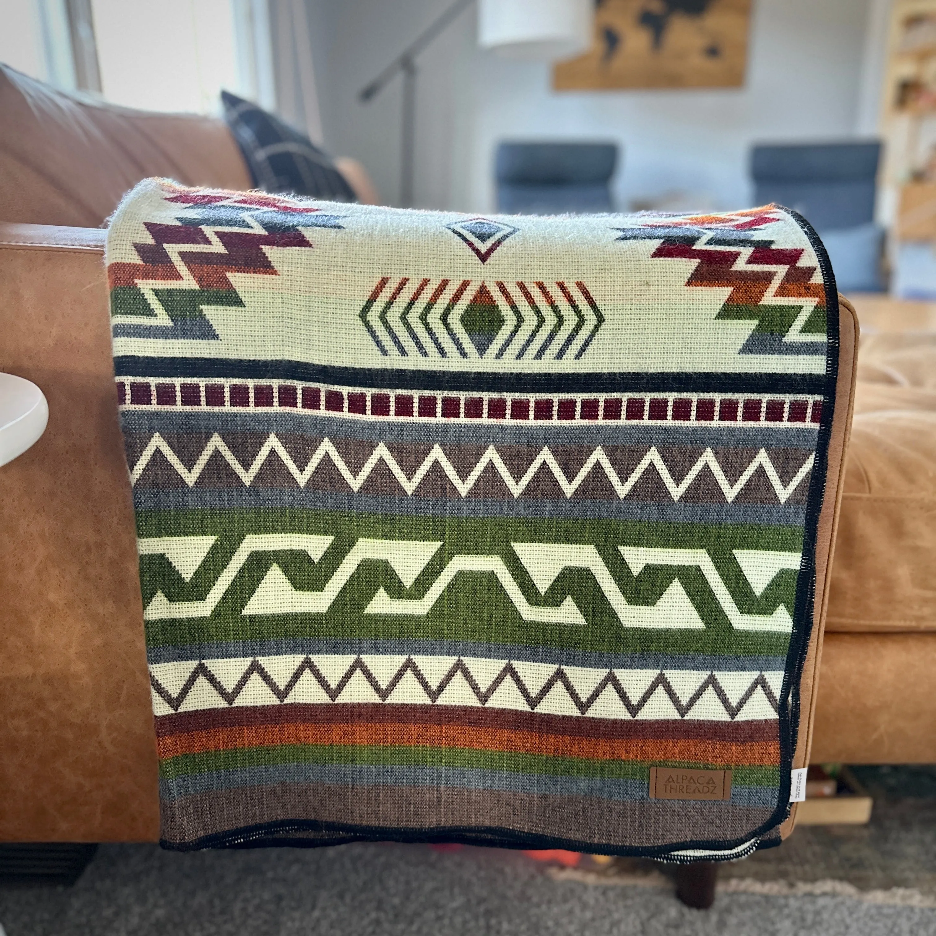 Andean Alpaca Wool Blanket - Retro
