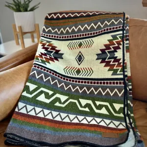 Andean Alpaca Wool Blanket - Retro