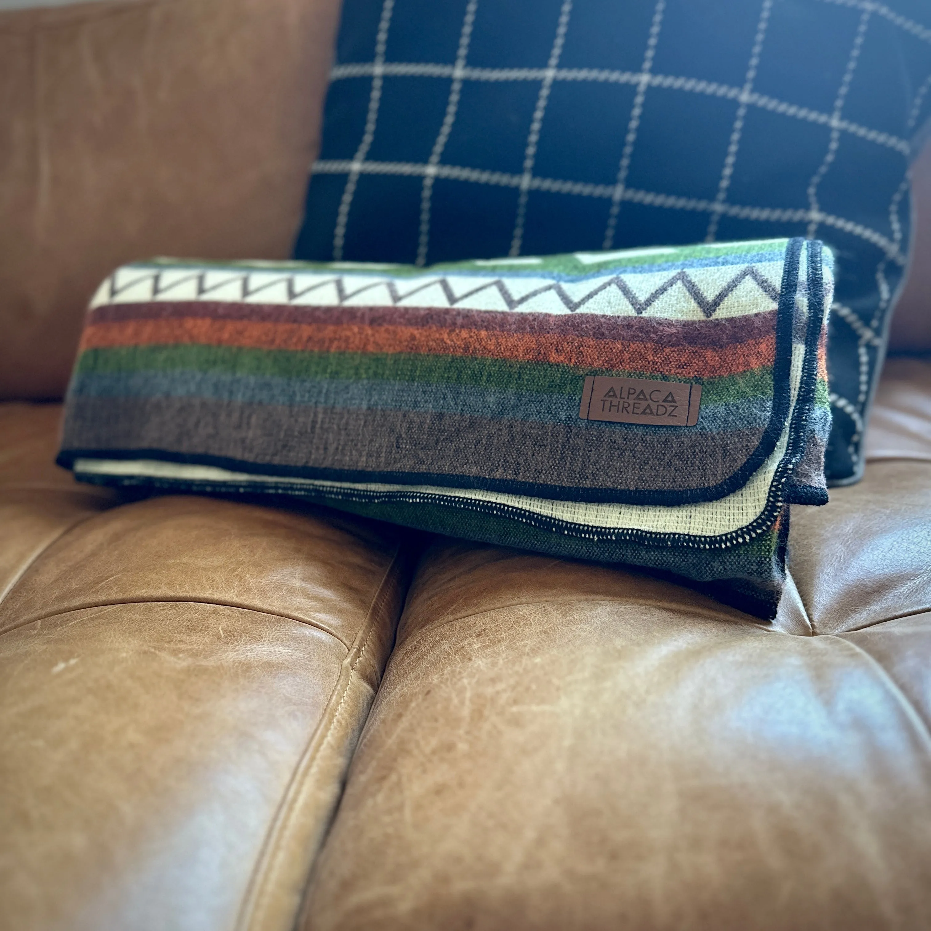 Andean Alpaca Wool Blanket - Retro