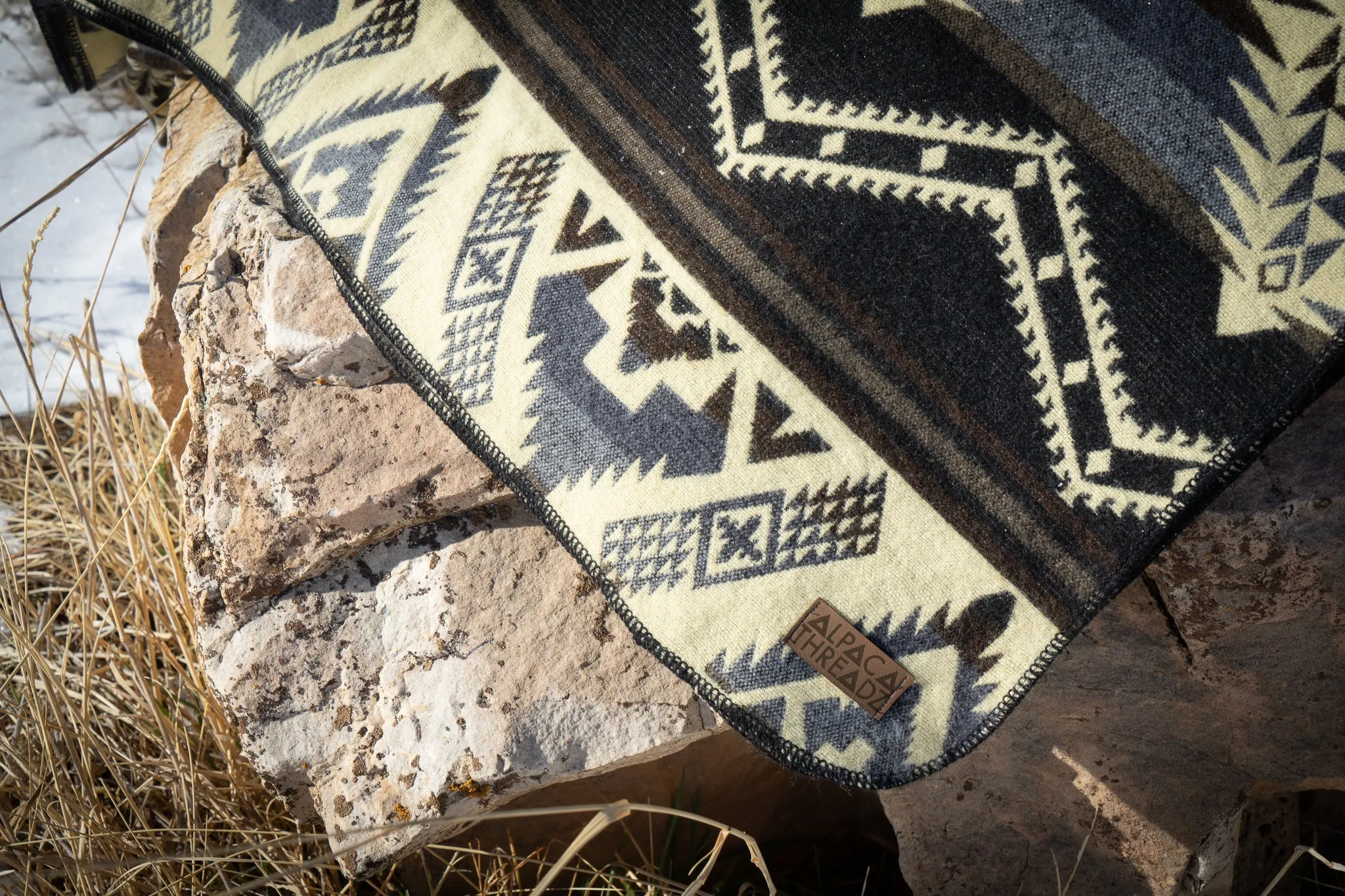 Andean Alpaca Wool Blanket - Slate