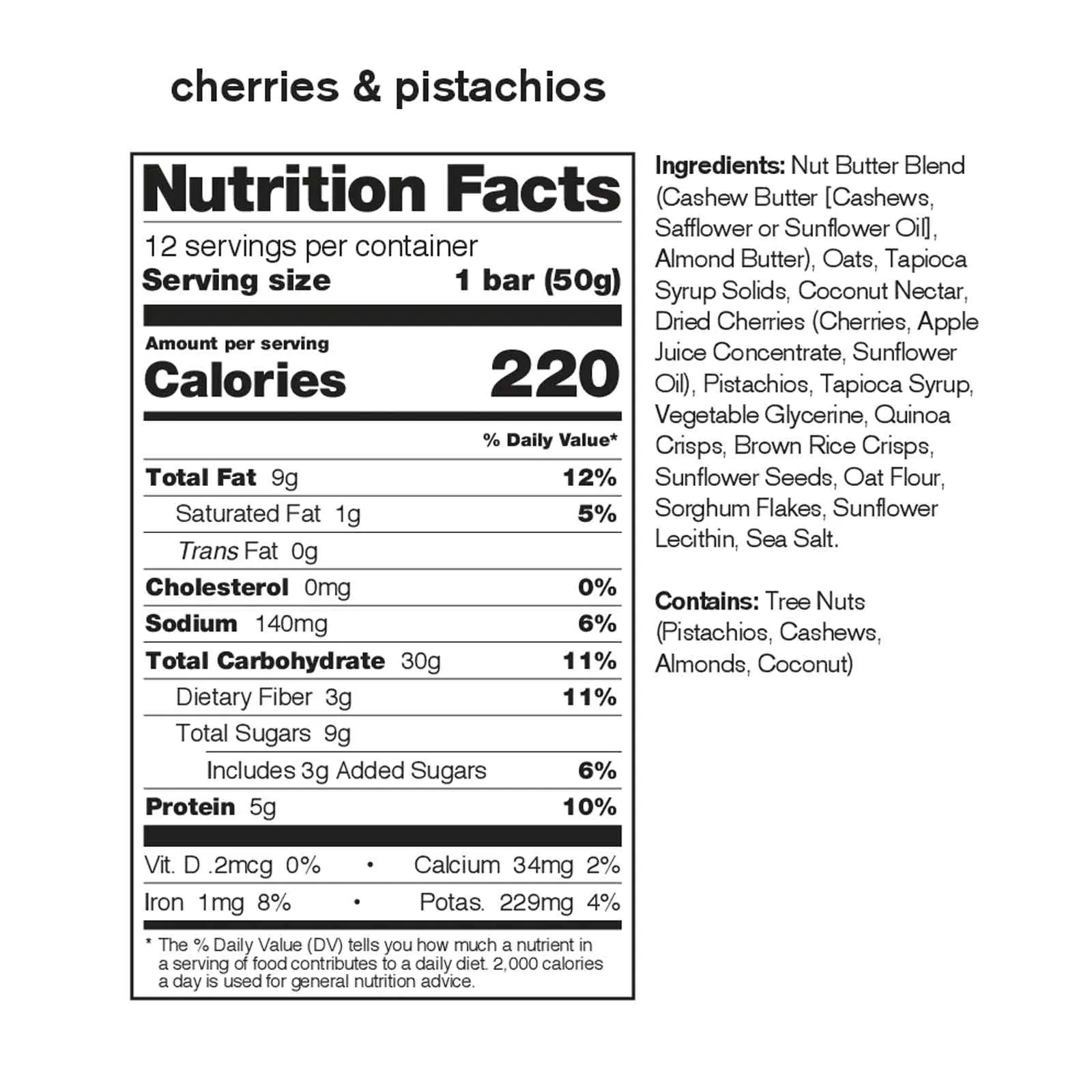Anytime Energy Bar, Cherry Pistachio
