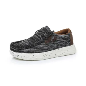 Apakowa Kids Boys Girls Loafers Slip-On Casual Walking Shoes-XFQ520-Black