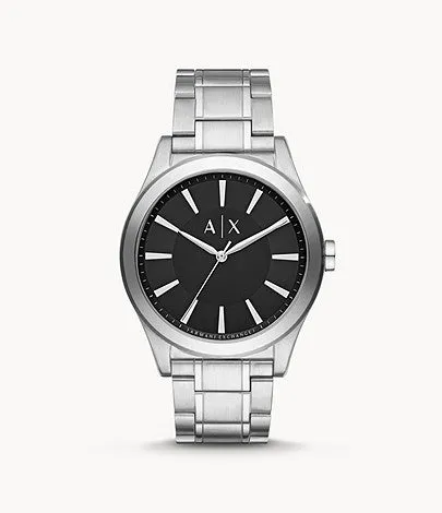 Armani Exchange Three-Hand Stainless Steel Watch