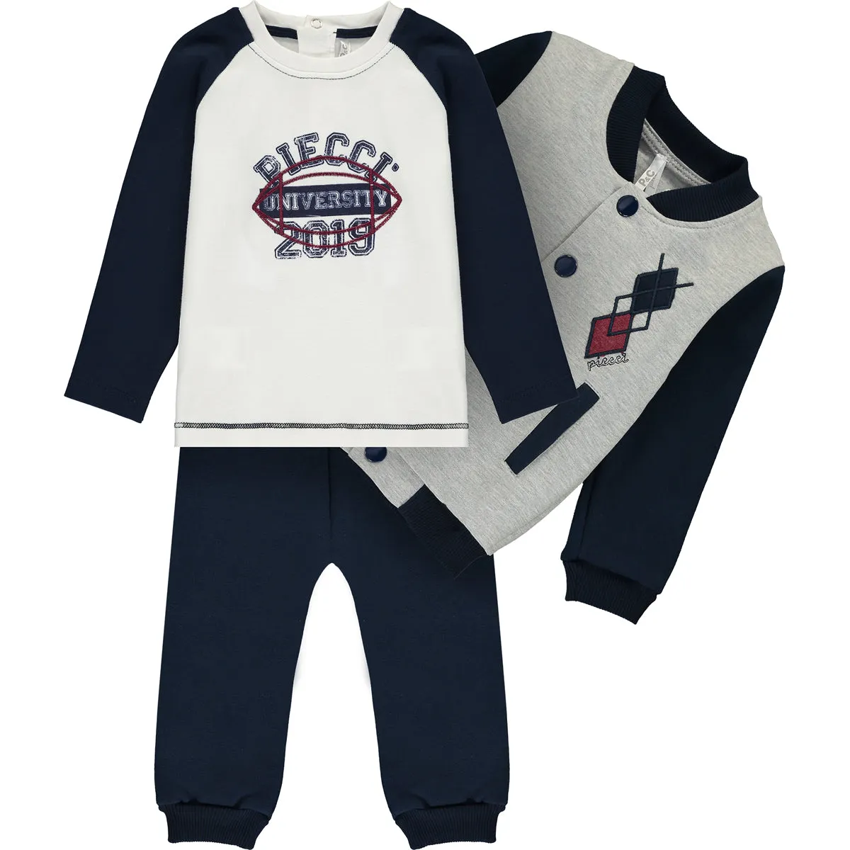 Baby Boys White and Blue Cotton Top