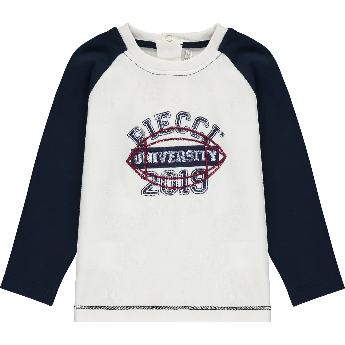 Baby Boys White and Blue Cotton Top
