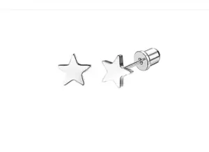 Baby Earrings:  Hypoallergenic Steel Tiny Stars with Screw Backs
