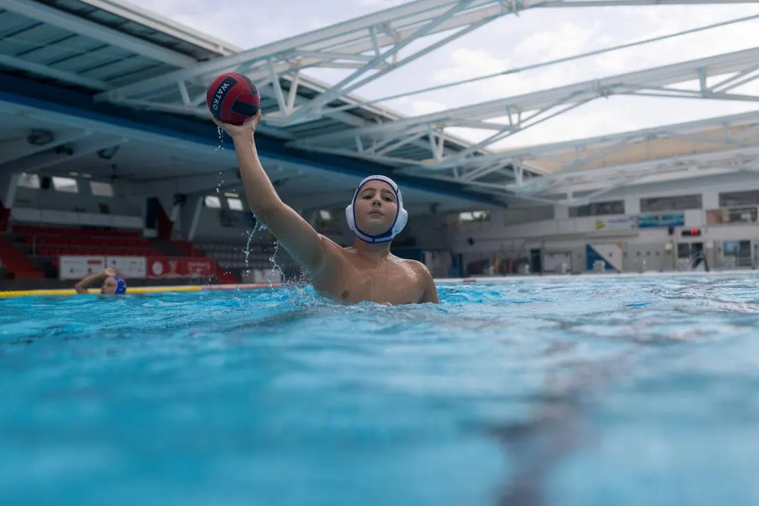 BALLON WATER POLO WP100 TAILLE 2 ROUGE BLEU