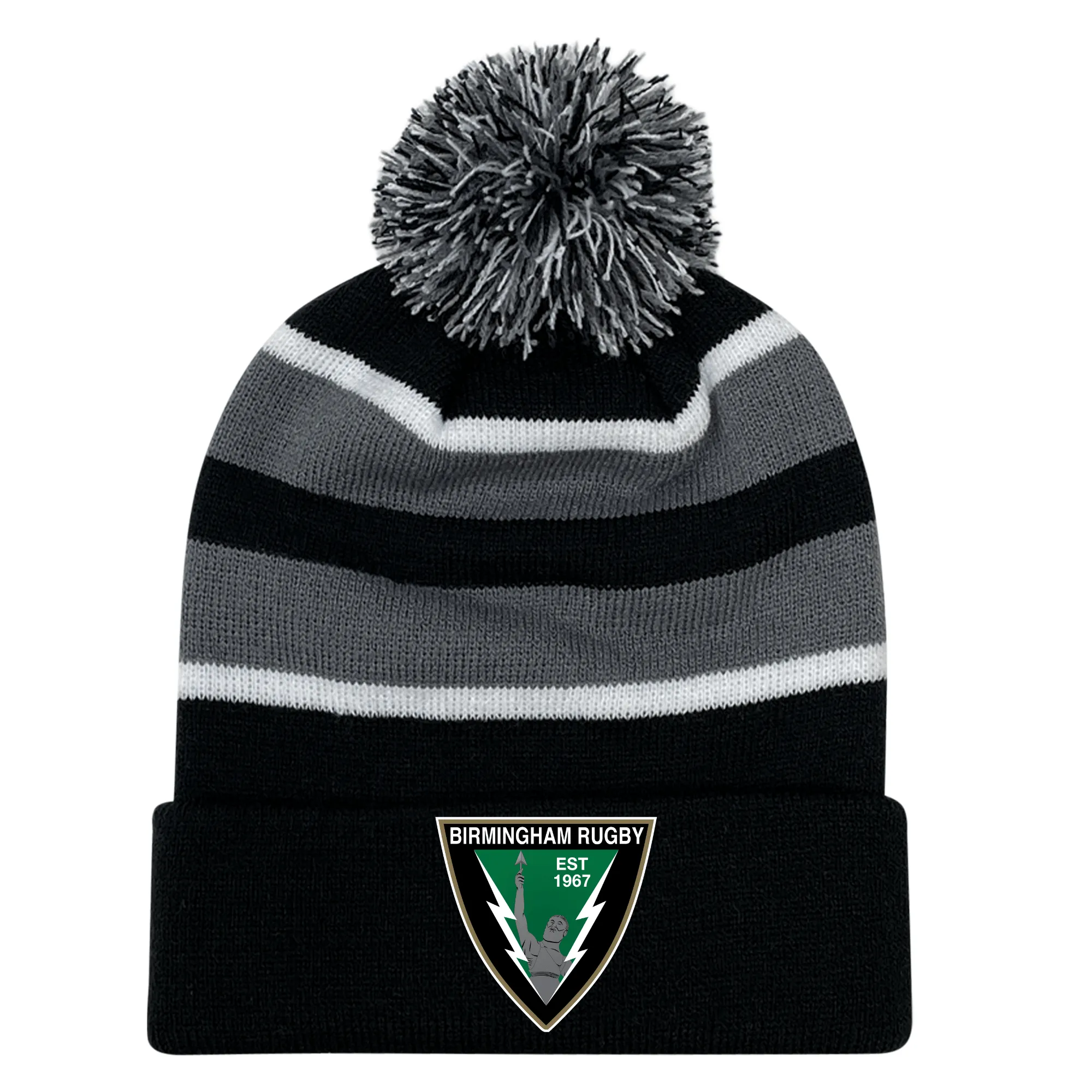 Birmingham Vulcans Rugby Hooped Pom-Pom Beanie