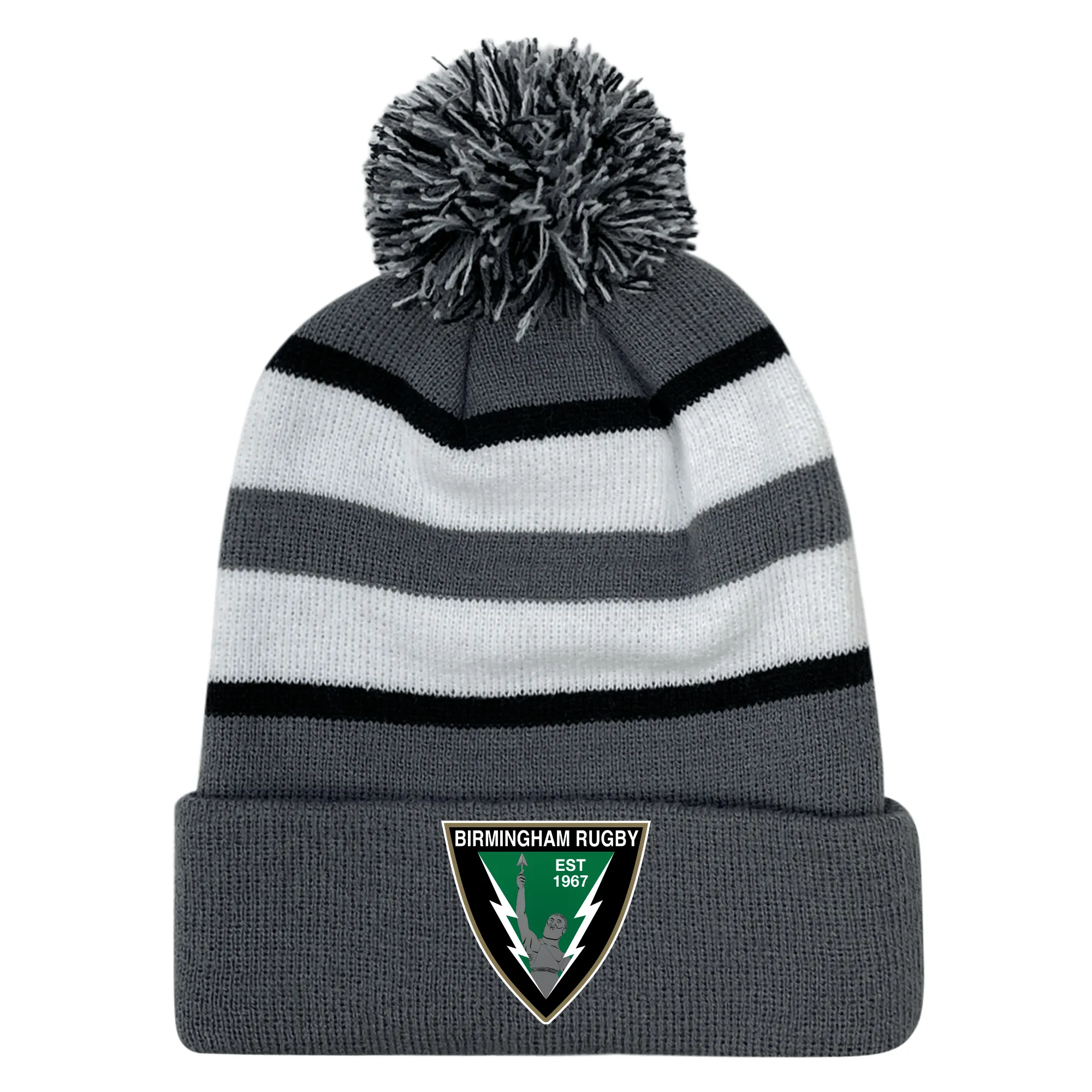 Birmingham Vulcans Rugby Hooped Pom-Pom Beanie
