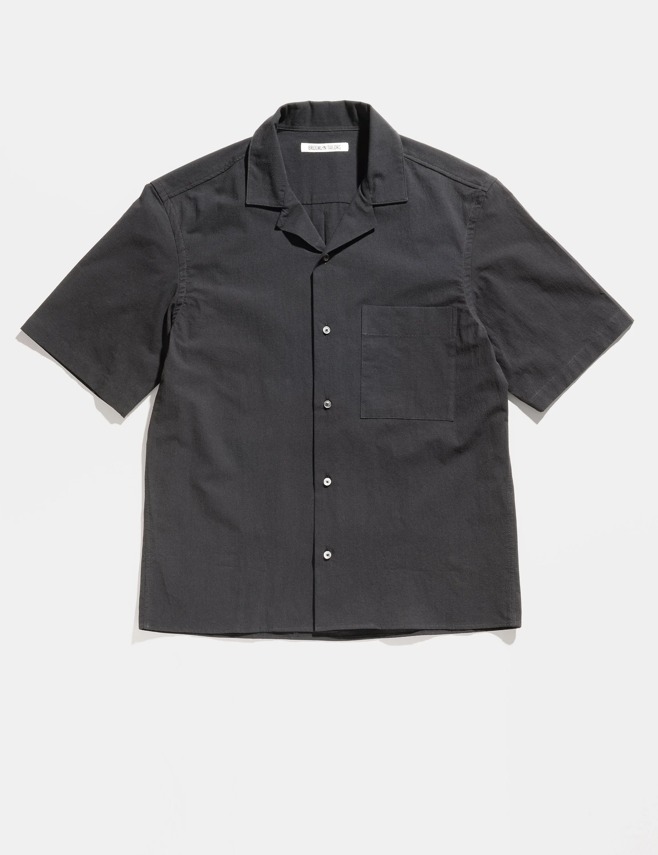 BKT18 Camp Shirt in Crinkled Cotton - Black