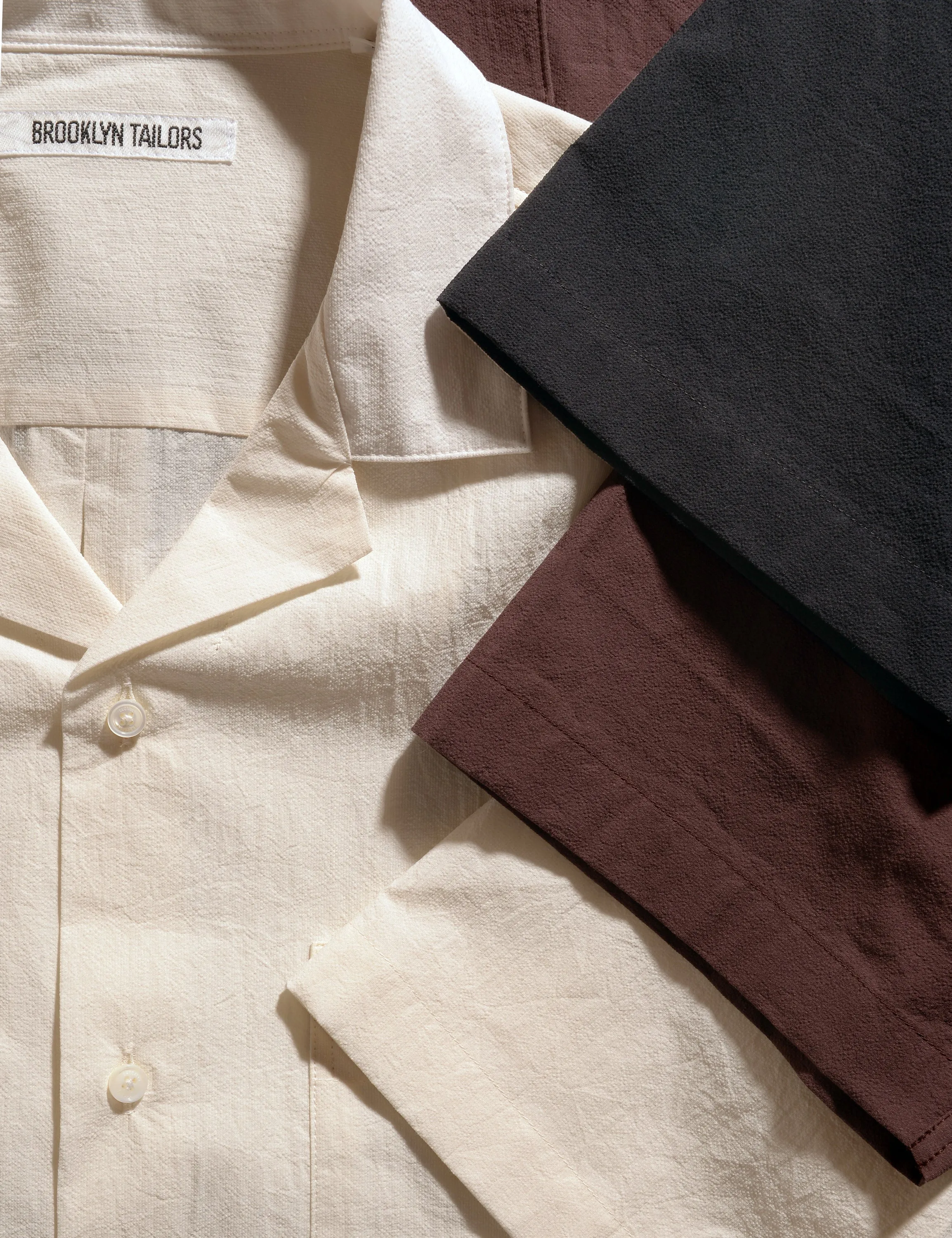 BKT18 Camp Shirt in Crinkled Cotton - Cocoa