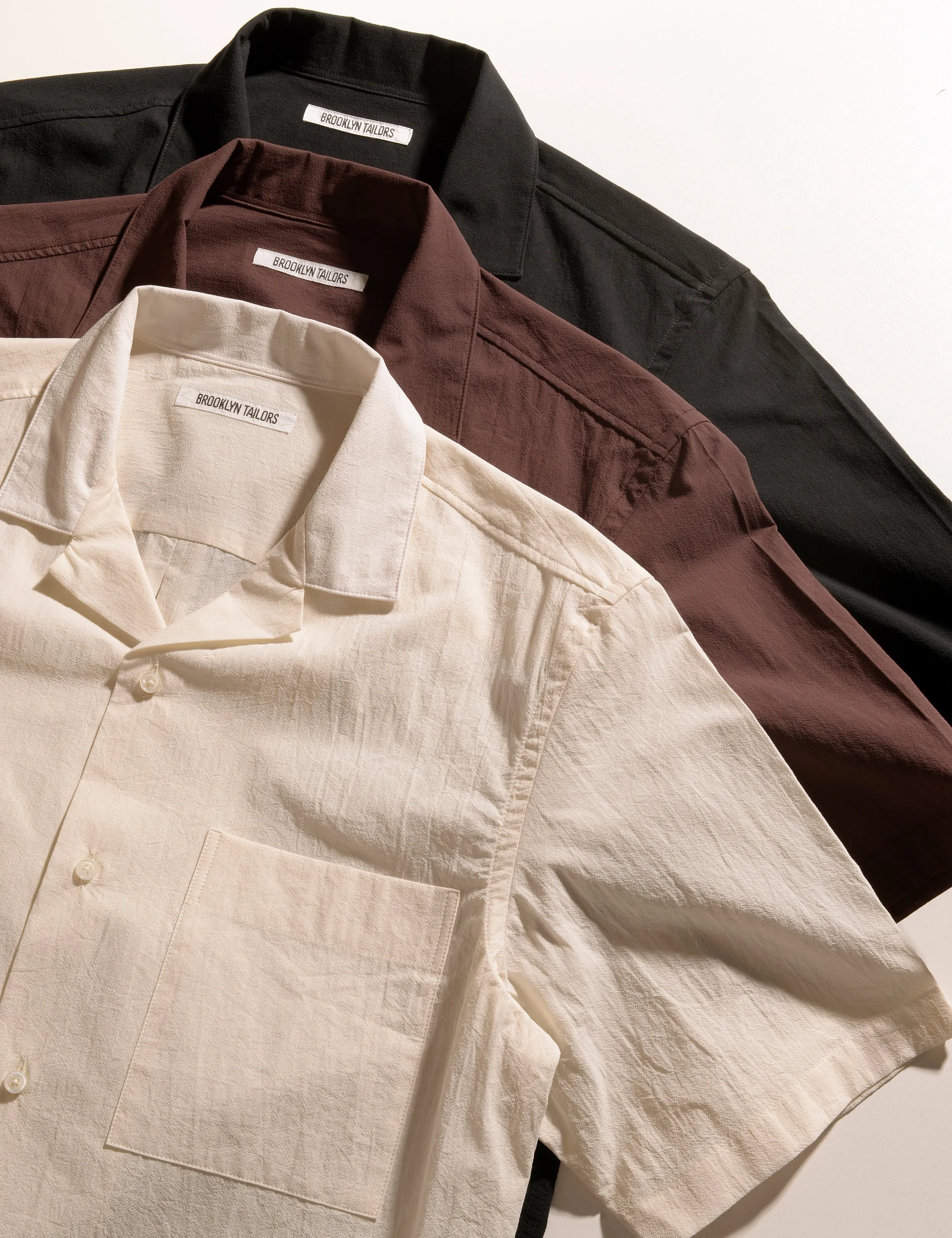 BKT18 Camp Shirt in Crinkled Cotton - Cocoa