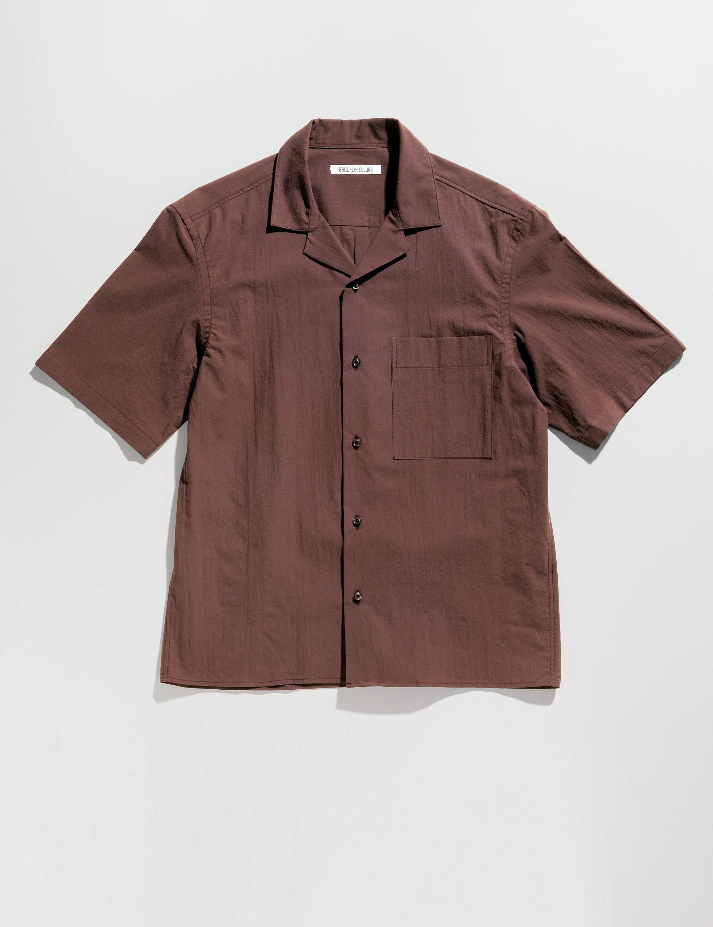 BKT18 Camp Shirt in Crinkled Cotton - Cocoa