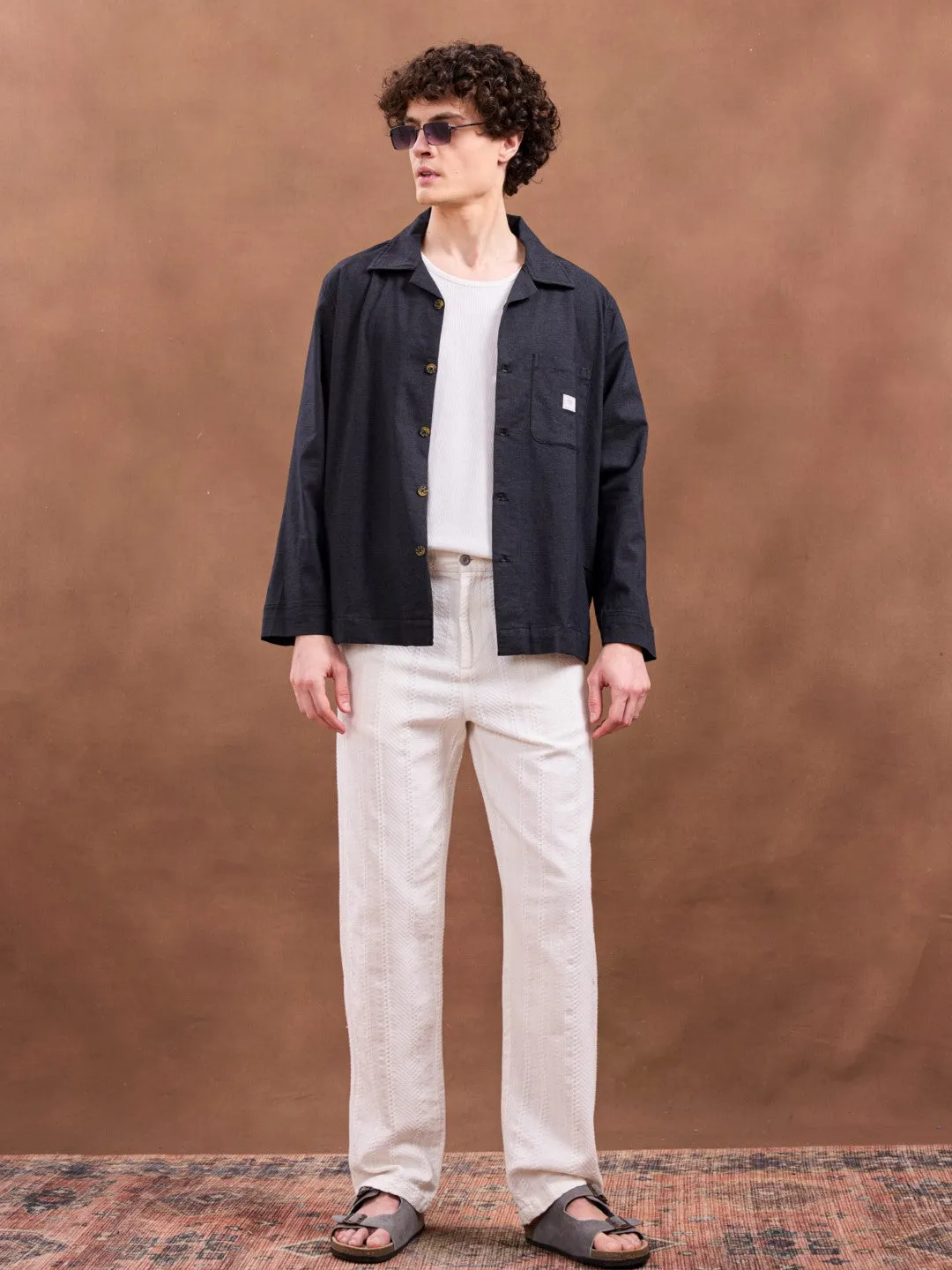 Black Cotton Stretch Overshirt