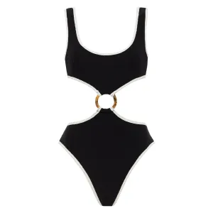 Black (Cream Binded) Terry Rib Ky One-Piece