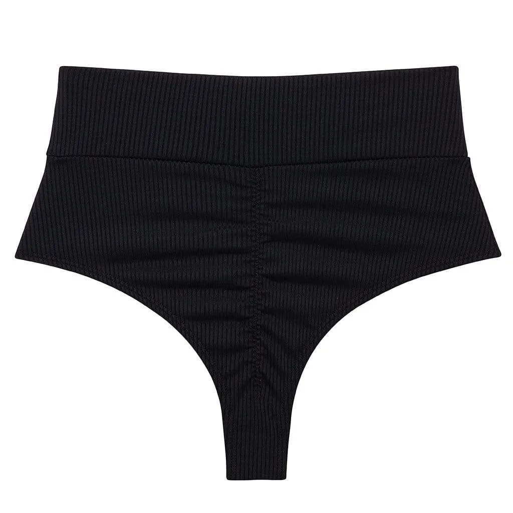 Black High Rise Bikini Bottom