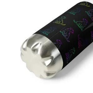 Black Rainbow Dog Water Bottle
