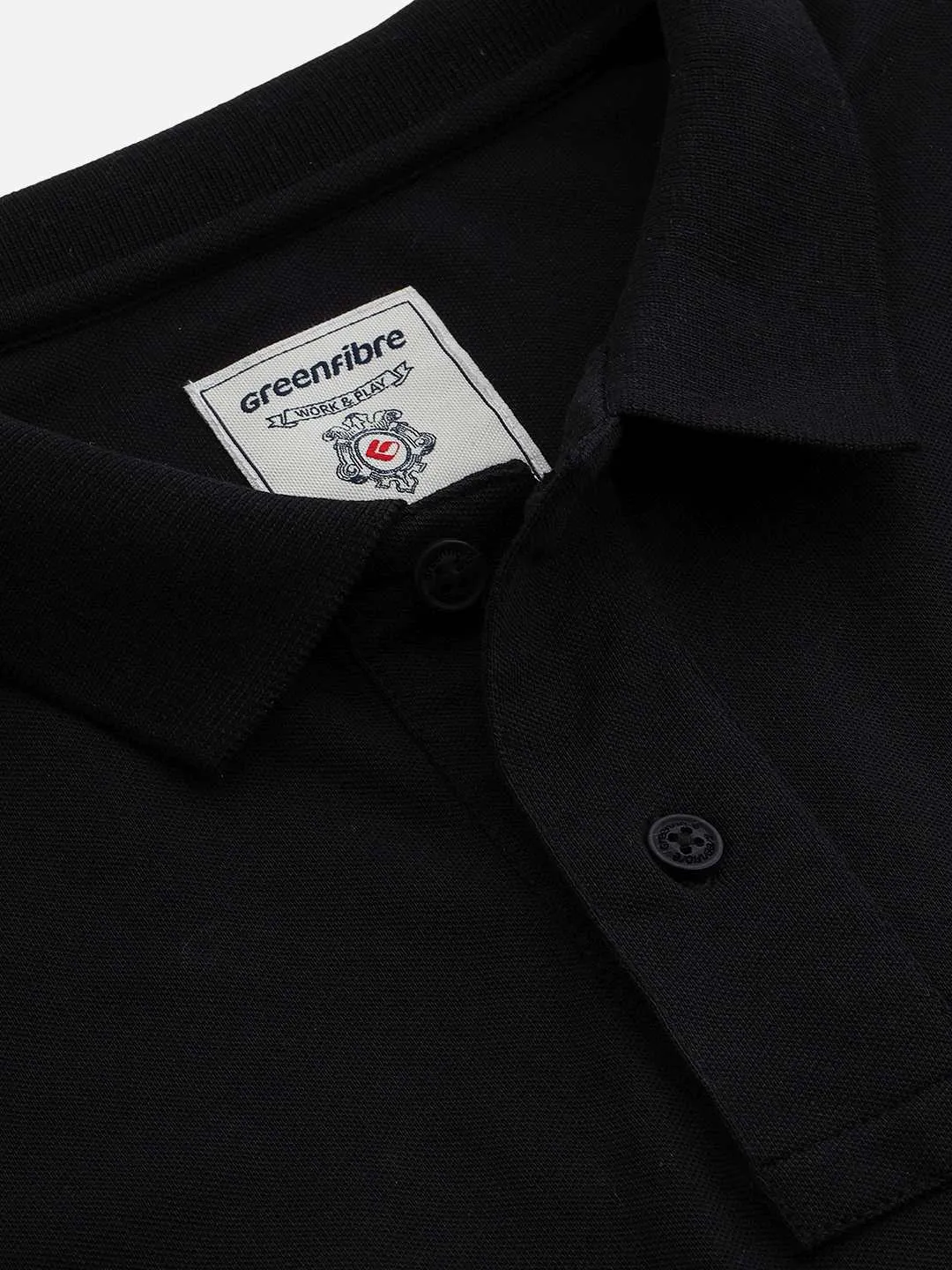 Black Solid Slim Fit Polo T-Shirt | Greenfibre