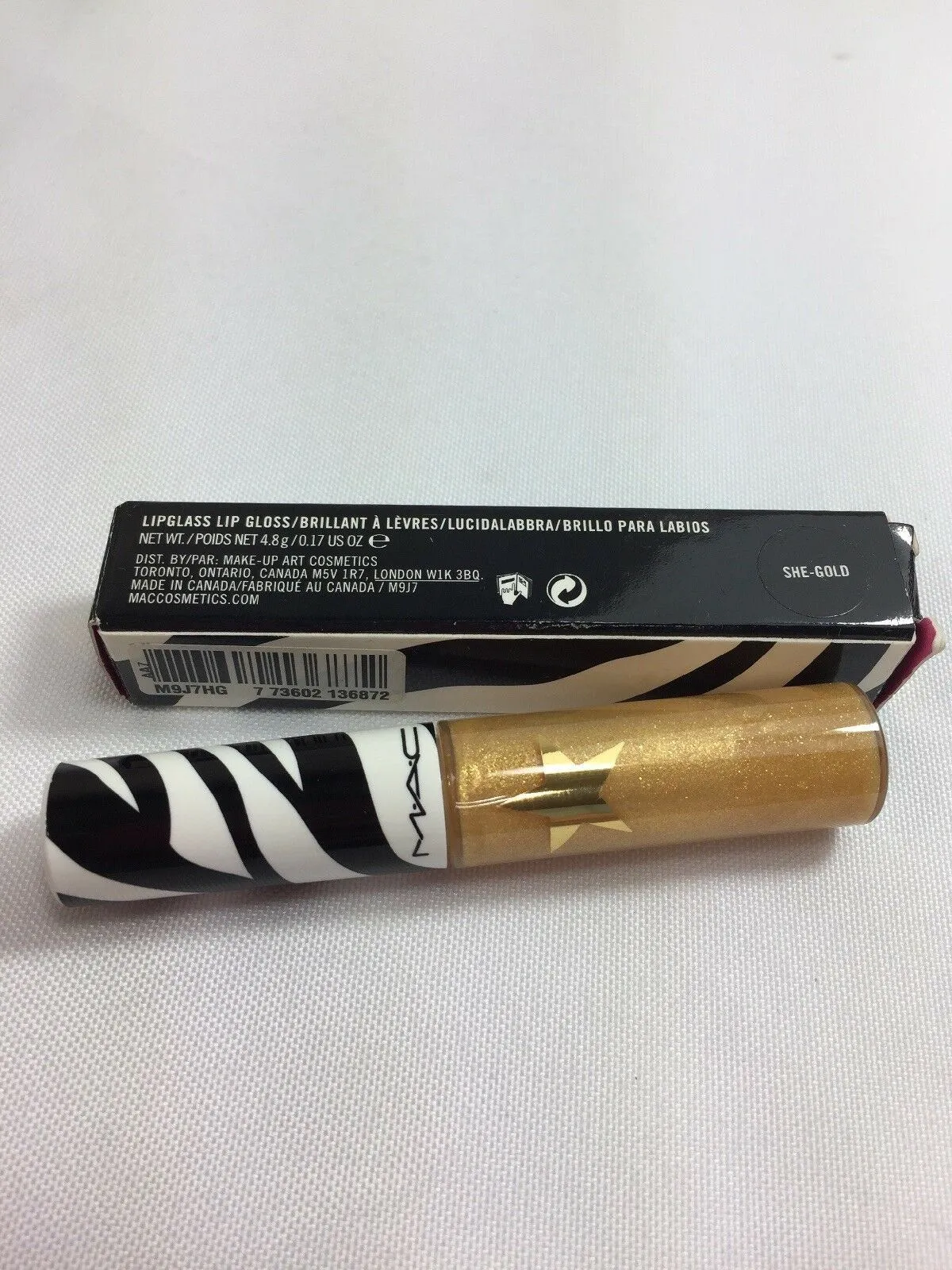 BNIB Mac Dresscamp Lipglass Lip Gloss She-Gold  Rare Dress Camp