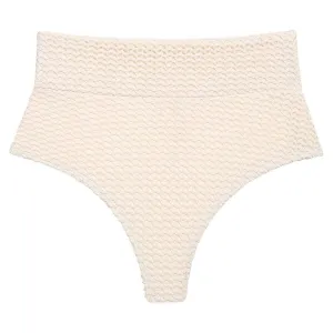 Bone Crochet Added Coverage High Rise Bikini Bottom