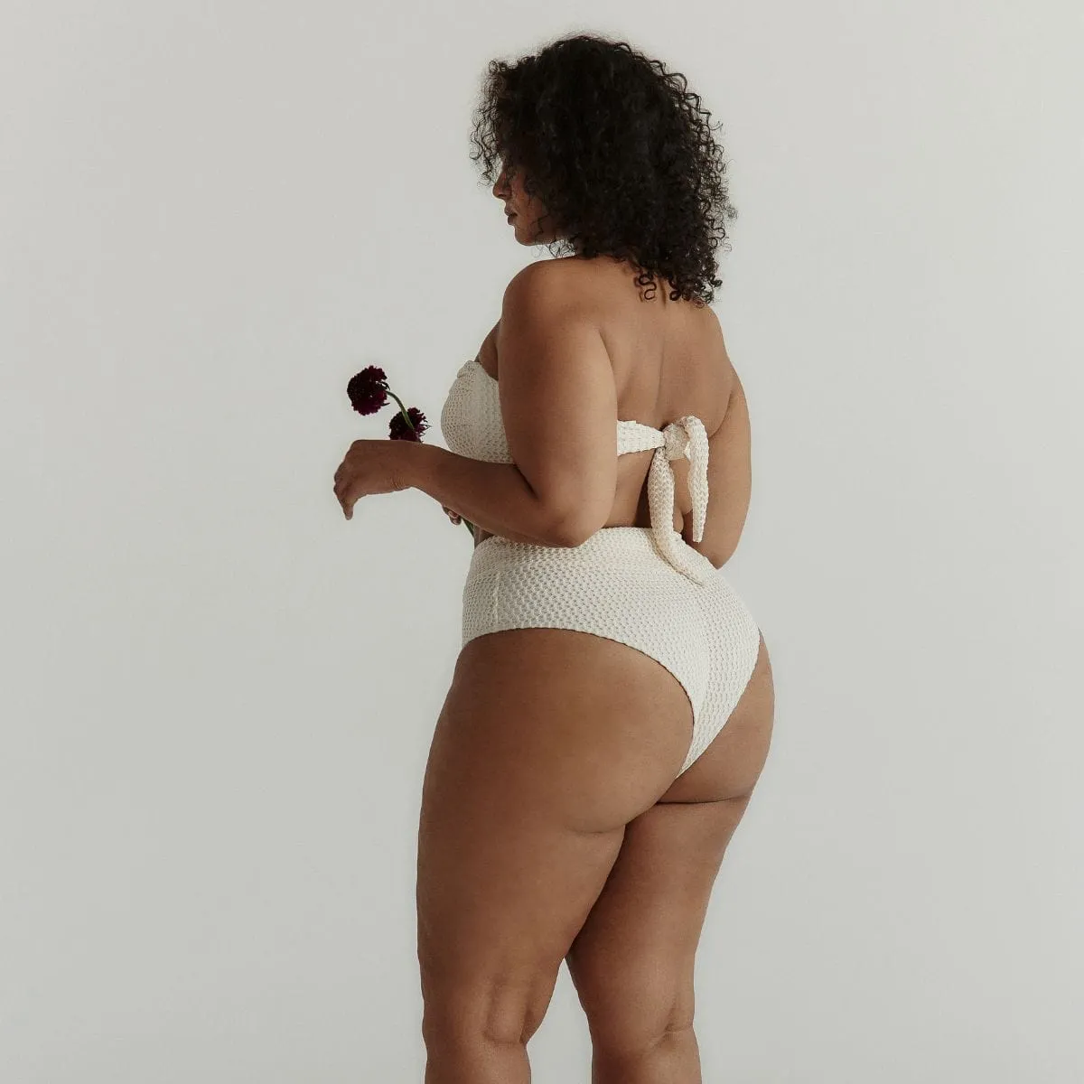 Bone Crochet High Rise Bikini Bottom