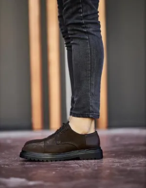 Brown Suede Derby Laces Shoes