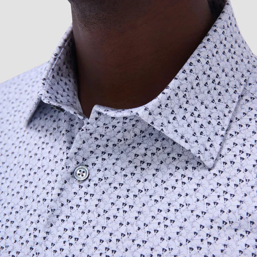 Bugatchi Miles Jack Russell OoohCotton Short-Sleeve Shirt - White