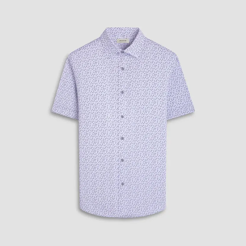 Bugatchi Miles Jack Russell OoohCotton Short-Sleeve Shirt - White