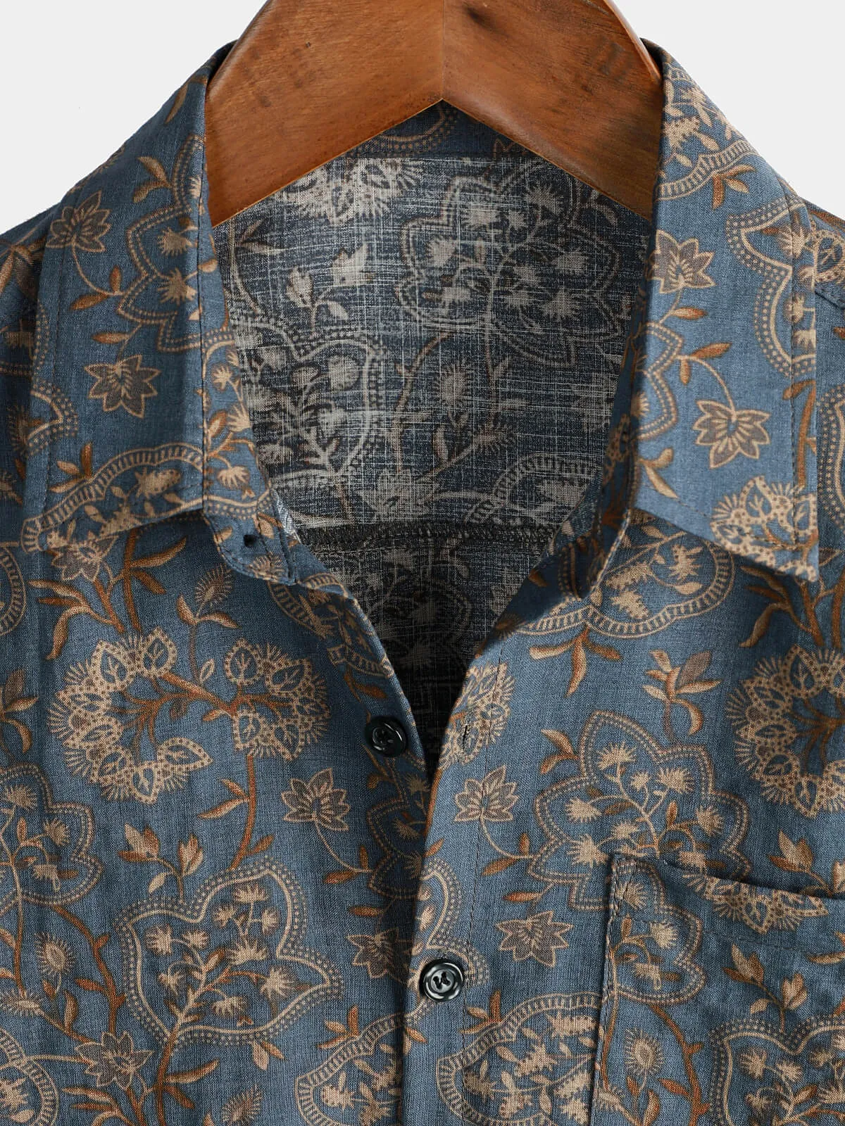 Bundle Of 4 | Men's Retro Button Up Blue Summer Holiday Short Sleeve Shirts