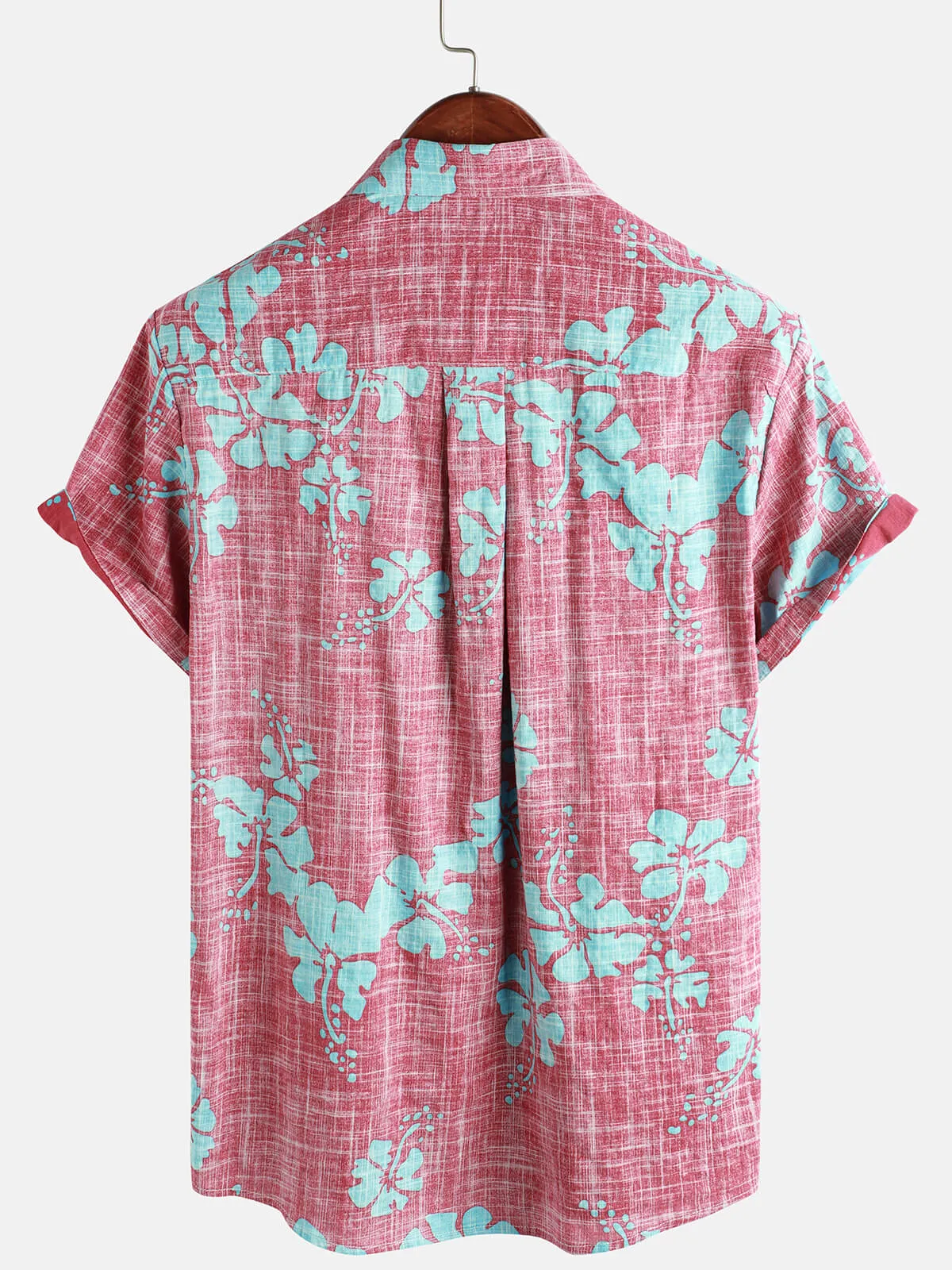 Bundle Of 4 | Men's Retro Button Up Blue Summer Holiday Short Sleeve Shirts