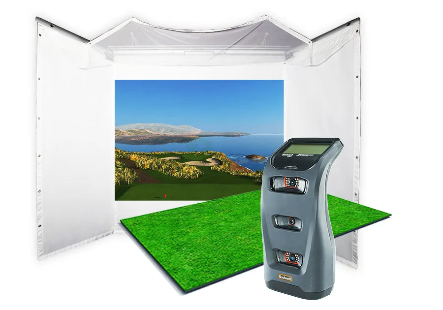 Bushnell Launch Pro Retractable Screen Golf Simulator Package