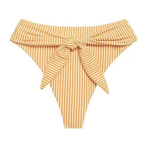 Canary Stripe Paula Tie-Up Bikini Bottom
