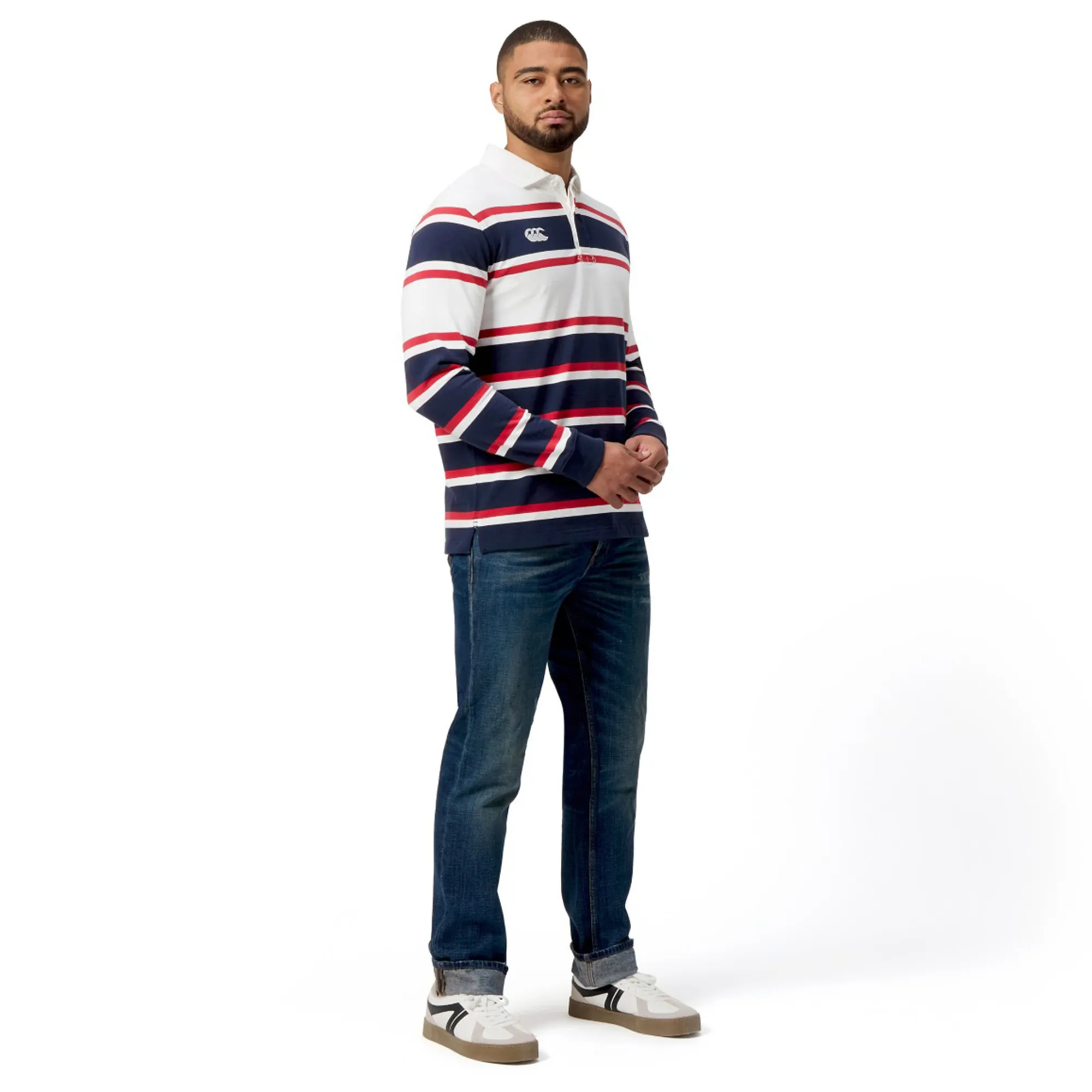Canterbury Engineered Long Sleeve Striped Rugby Jersey