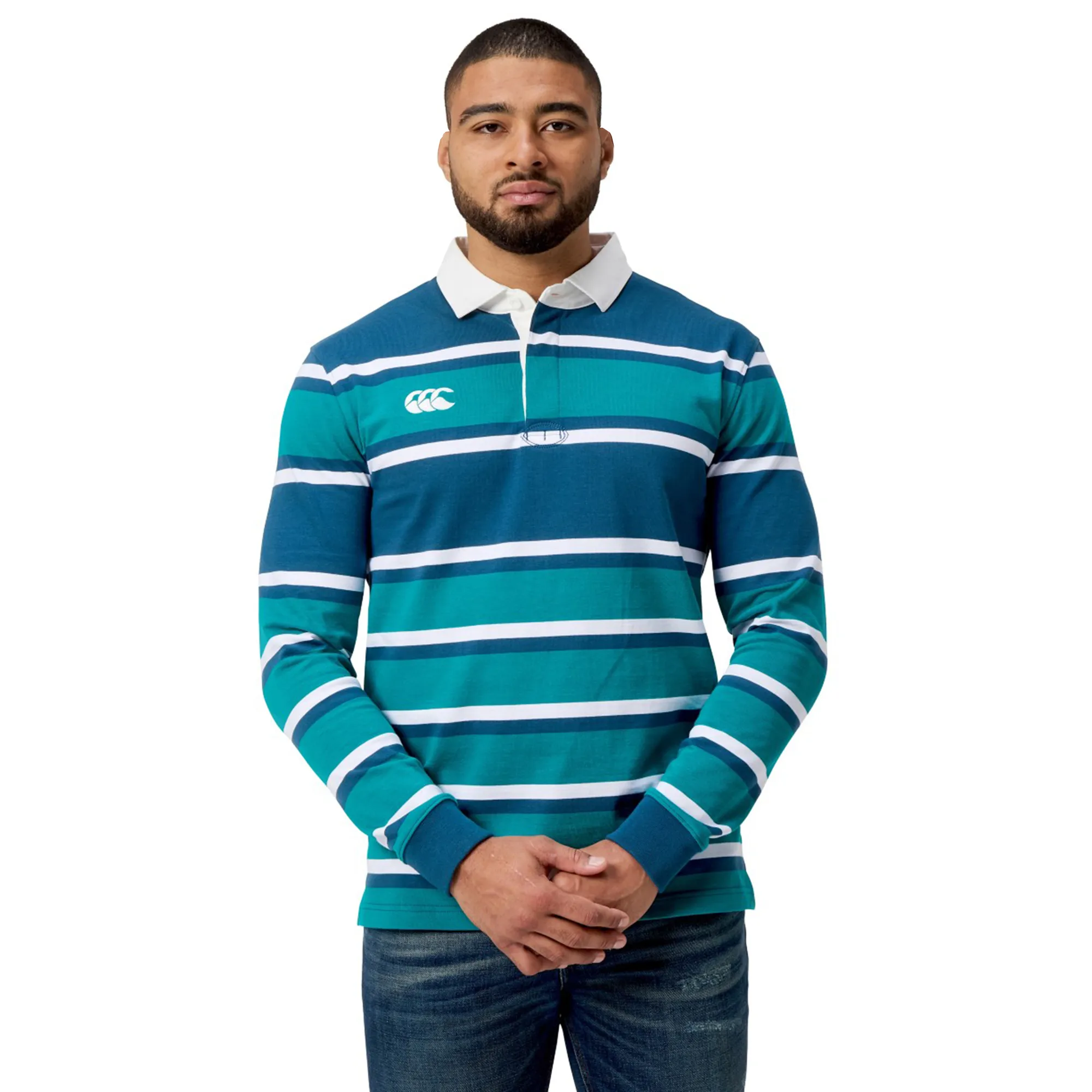 Canterbury Engineered Long Sleeve Striped Rugby Jersey