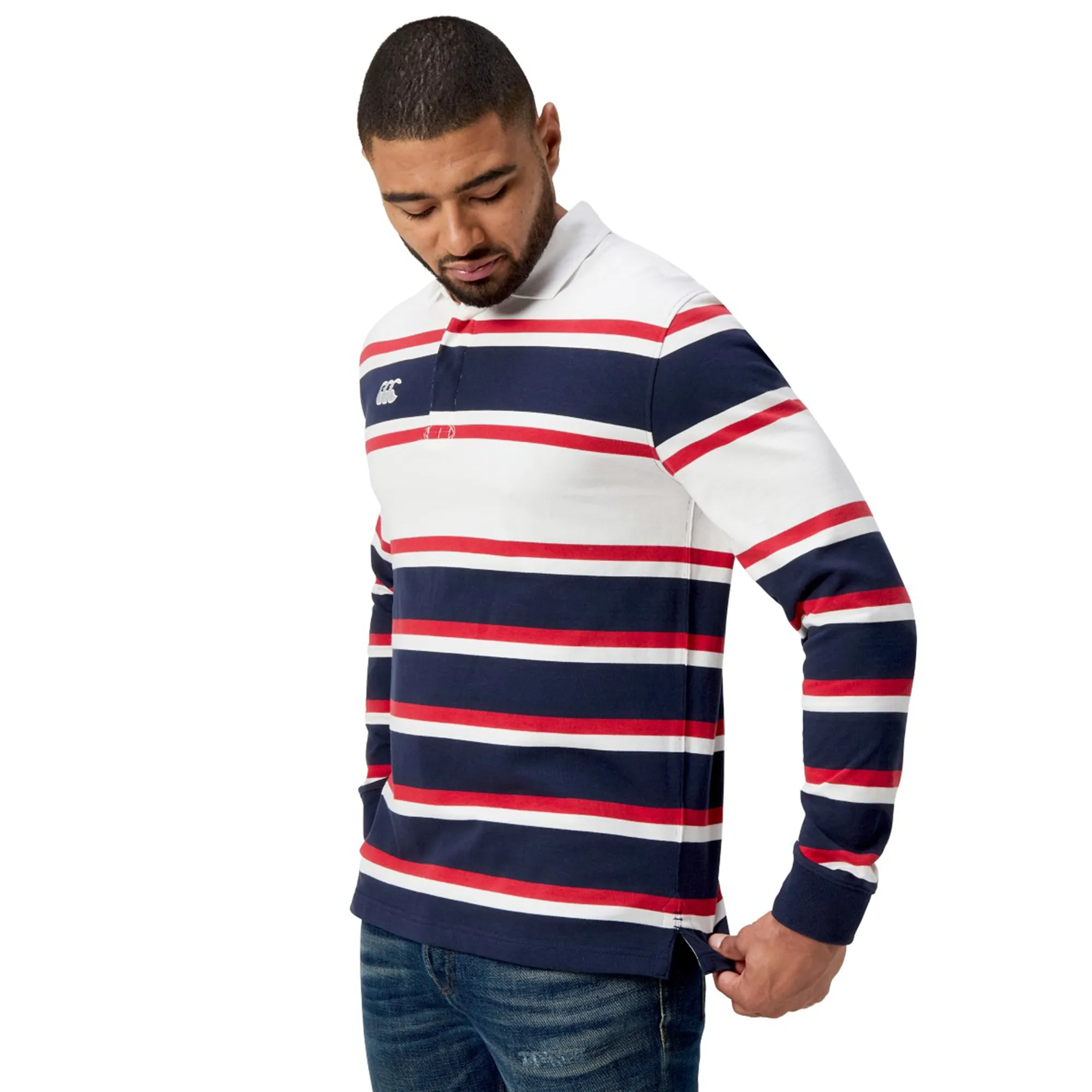 Canterbury Engineered Long Sleeve Striped Rugby Jersey