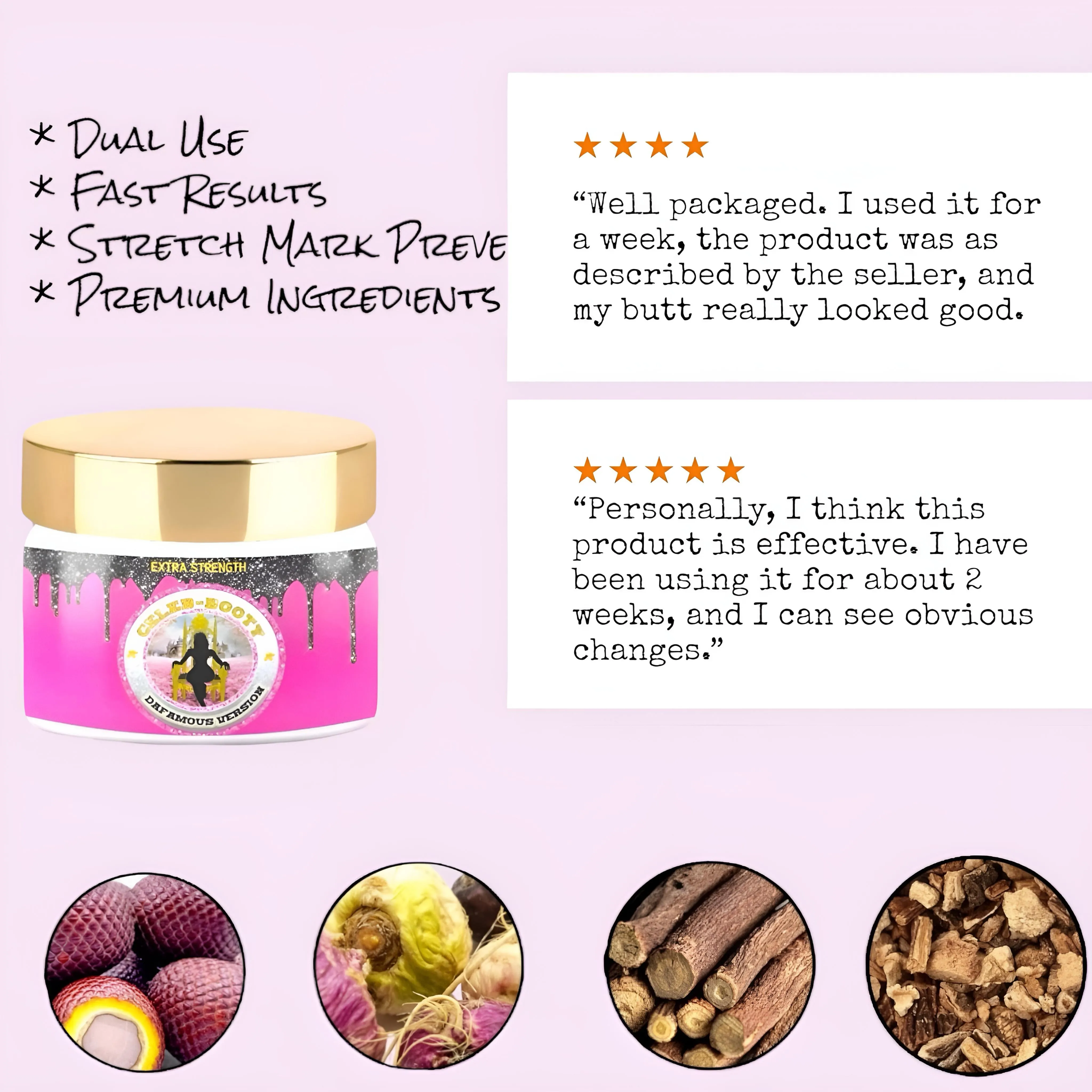Celeb-Booty Butt Plumping Enhancement Enlargement Cream 4oz