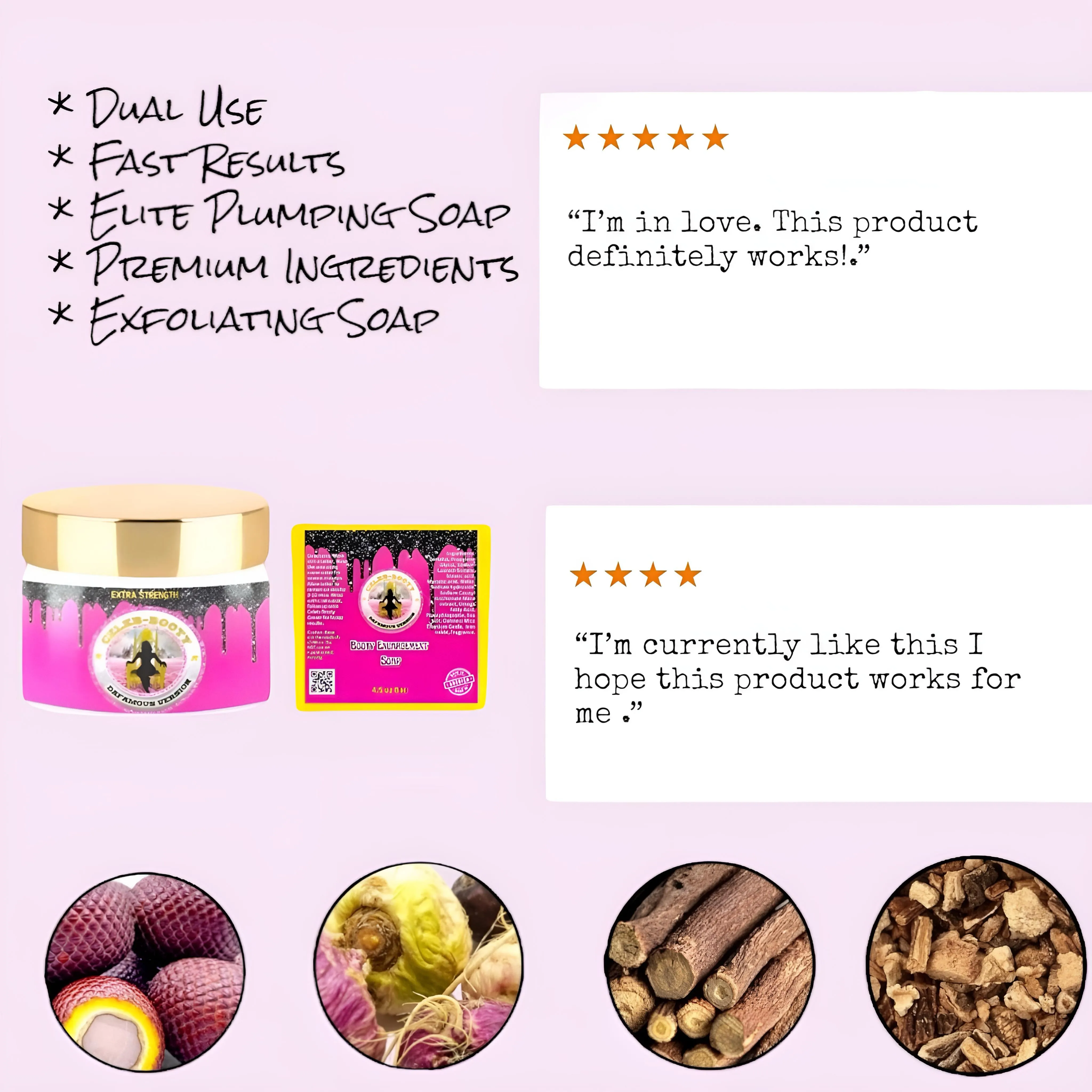 Celeb Booty  Extra Strength Butt Plumping Cream   Booty Soap